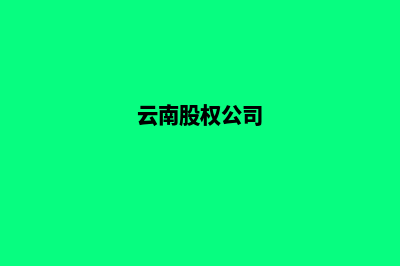 昆明新公司股权变更(云南股权公司)