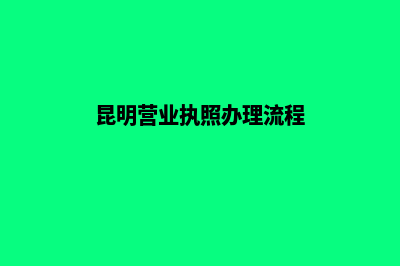 昆明营业执照法人变更(昆明营业执照办理流程)