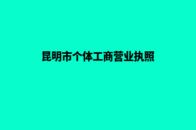 昆明个体注册营业执照(昆明市个体工商营业执照)