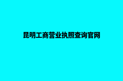 昆明工商营业执照代办(昆明工商营业执照查询官网)