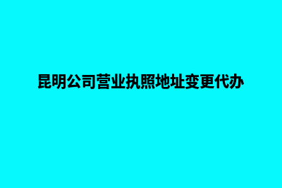 昆明公司营业执照代办(昆明公司营业执照地址变更代办)