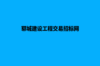 郓城网站建设(郓城建设工程交易招标网)