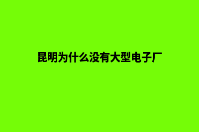 昆明企业为什么网站建设(昆明为什么没有大型电子厂)