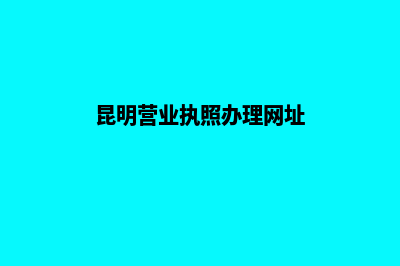 昆明营业执照办理费用(昆明营业执照办理网址)