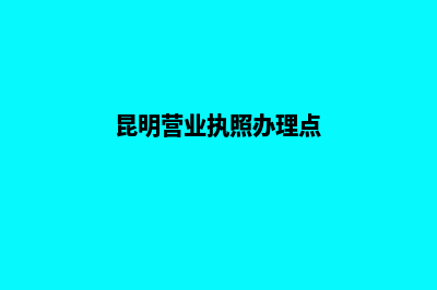 昆明营业执照办理时间(昆明营业执照办理点)