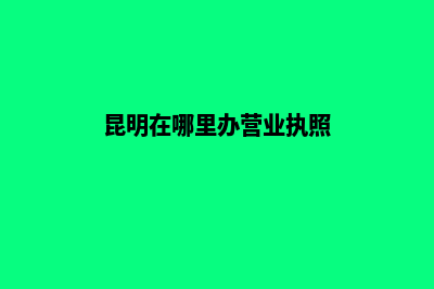 昆明去哪里办营业执照(昆明在哪里办营业执照)