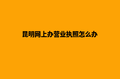 昆明网上办营业执照(昆明网上办营业执照怎么办)
