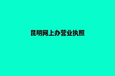 昆明网上营业执照办理流程(昆明网上办营业执照)