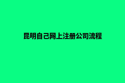 昆明网上怎么注册营业执照(昆明自己网上注册公司流程)