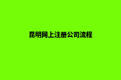昆明网上怎样注册营业执照(昆明网上注册公司流程)