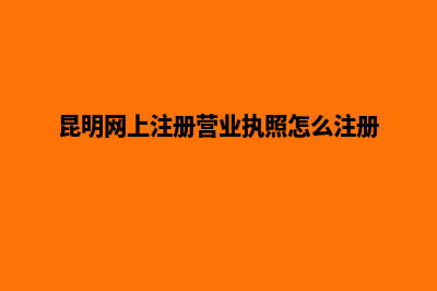 昆明网上注册营业执照流程(昆明网上注册营业执照怎么注册)