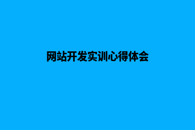 网站开发实训(网站开发实训心得体会)