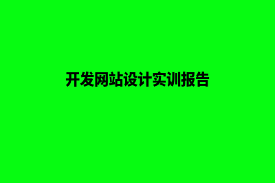 开发网站设计(开发网站设计实训报告)