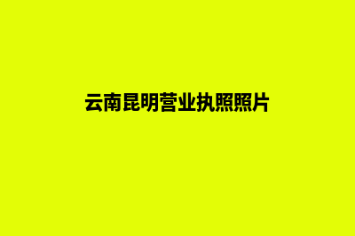 昆明营业执照工商注册(云南昆明营业执照照片)
