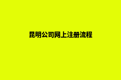 昆明公司网上注册(昆明公司网上注册流程)