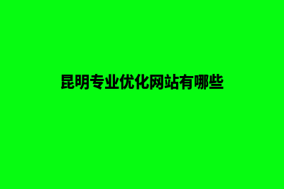 昆明专业优化网站(昆明专业优化网站有哪些)