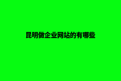 昆明做企业网站(昆明做企业网站的有哪些)