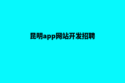 昆明app网站开发公司(昆明app网站开发招聘)