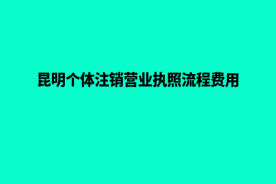 昆明注销公司哪个好(昆明个体注销营业执照流程费用)
