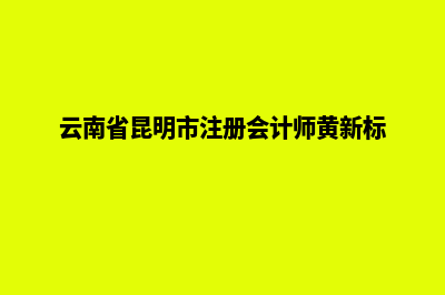 云南省昆明市注销公司(云南省昆明市注册会计师黄新标)