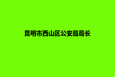 昆明市西山区公司注销(昆明市西山区公安局局长)