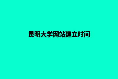 昆明大学网站建设方案(昆明大学网站建立时间)