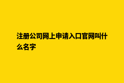 注册公司网上申请入口(注册公司网上申请入口官网叫什么名字)