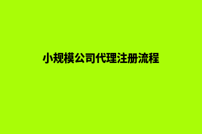 小规模公司代理记账多少钱(小规模公司代理注册流程)