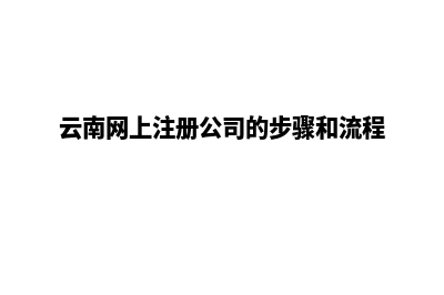 云南公司网页改版价格(云南网上注册公司的步骤和流程)