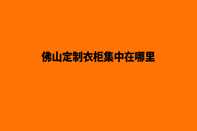佛山哪有app定制(佛山定制衣柜集中在哪里)