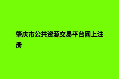 肇庆网页重做公司(肇庆市公共资源交易平台网上注册)