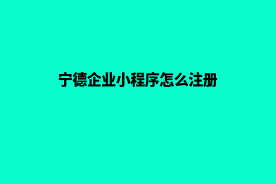 宁德企业小程序设计(宁德企业小程序怎么注册)