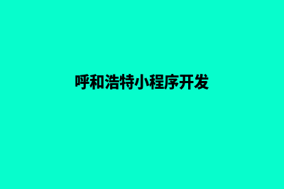 呼和浩特小程序设计机构(呼和浩特小程序开发)