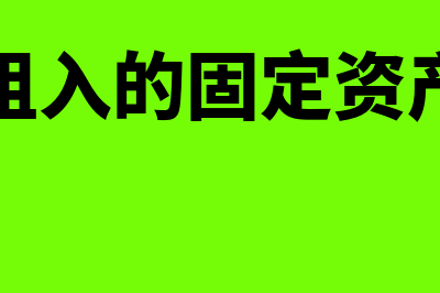 租入固定资产包括什么(租入的固定资产)